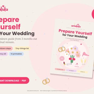 Wedding Day Prep Guide, Countdown Checklist 3 Months to Day Of, Bride Emergency Kit List, Wedding Timeline Printable PDF