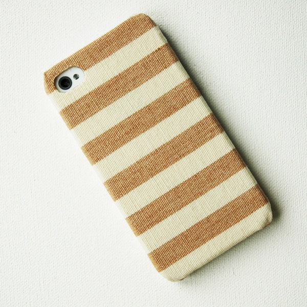 Sandy Brown Stripe Recycled Fabric iPhone 4 Case, iPhone 4s Case, iPhone 3 Case