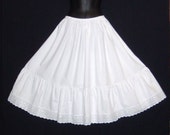 Vintage Style White Cotton petticoat Broderie Anglaise trim Sizes 6-22 Available Wedding,Bridesmaid,Steampunk, Goth,Rockabilly