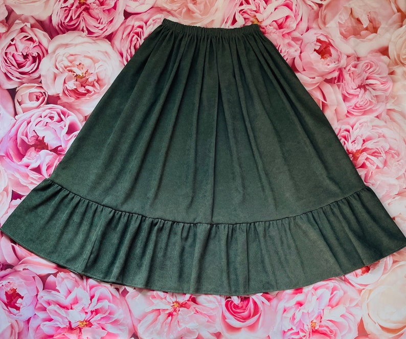 Moss Green Corduroy Maxi Skirt With Side Pockets - Etsy