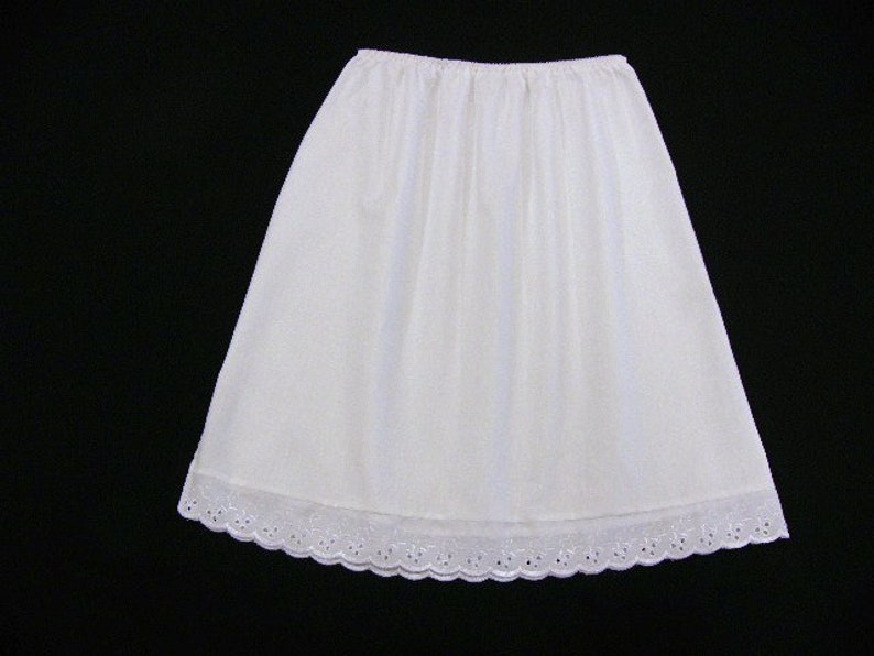 UK Sizes 8-18 White Half Slip Petticoat lengths from 2340 From knee to floor length petticoats. image 1