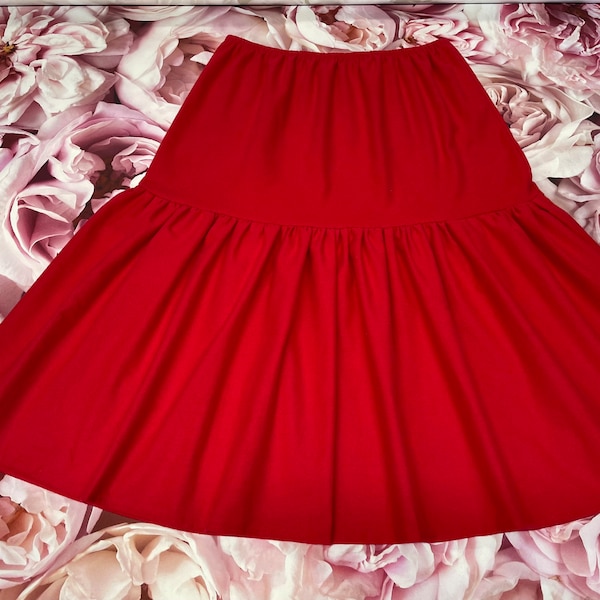 Vibrant Red Winter Cotton Flannel Petticoat Various sizes