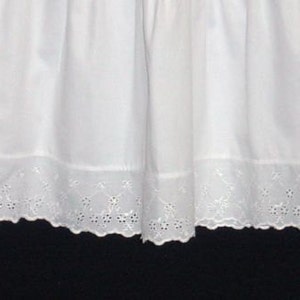 Vintage Style White Cotton petticoat Broderie Anglaise trim Sizes 6-22 Available Wedding,Bridesmaid,Steampunk, Goth,Rockabilly image 4