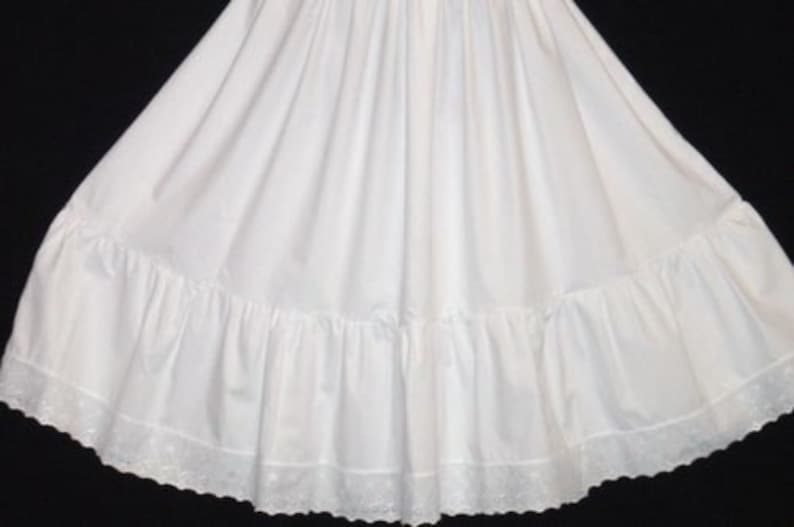 Vintage Style White Cotton petticoat Broderie Anglaise trim Sizes 6-22 Available Wedding,Bridesmaid,Steampunk, Goth,Rockabilly image 2