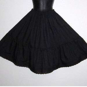 Plus sizes 18-30   Vintage Style Black Cotton petticoat Broderie Anglaise trim Bridal,Bridesmaid Steampunk Goth Romantic
