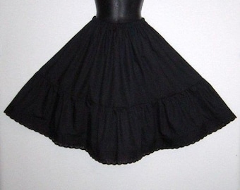 Plus Größen 18-30 Vintage Style schwarz Baumwolle Petticoat Broderie Anglaise trimmen Braut, Brautjungfer Steampunk Goth romantisch