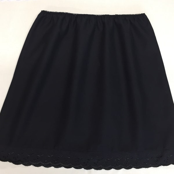 UK Sizes 8-18 Black Half Slip Petticoat lengths from 23"-40" From knee to floor length petticoats.