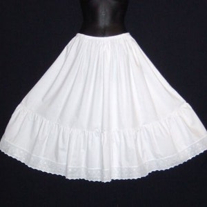 Weißer Baumwoll Petticoat mit Lochstickerei: Vintage Stil, Größen 6-22