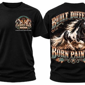 Painted Horse Born Different T-shirt | Paardrijstijl Western Graphic