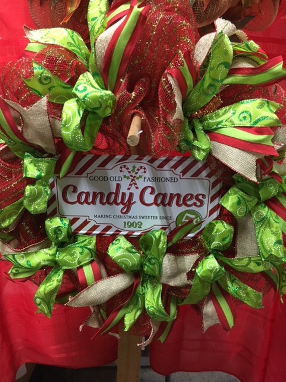 Christmas Candy Cane Wreath