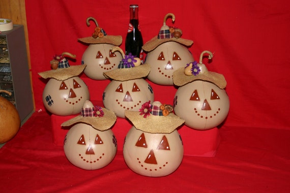 Scarecrow hand painted martin gourd