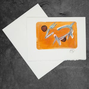 Carte de voeux peinte à la main, cadeau, petite oeuvre d'art, oeuvre d'art originale