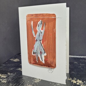 Cartão de felicitações pintado à mão, presente, pequena obra de arte, arte original / Empoderamento feminino
