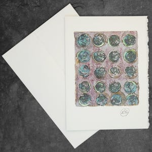 Cartão de felicitações pintado à mão, presente, pequena obra de arte, arte original / Abstrato