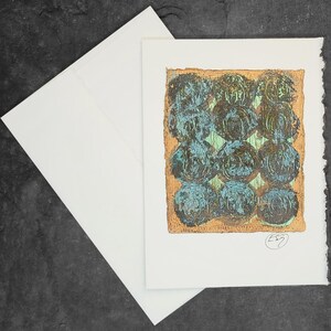 Cartão de felicitações pintado à mão, presente, pequena obra de arte, arte original / Abstrato