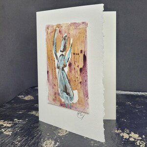 Cartão de felicitações pintado à mão, presente, pequena obra de arte, arte original / Empoderamento feminino