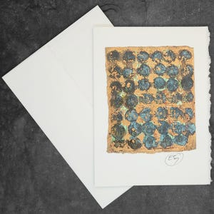Cartão de felicitações pintado à mão, presente, pequena obra de arte, arte original / Abstrato