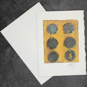 Cartão de felicitações pintado à mão, presente, pequena obra de arte, arte original / Abstrato