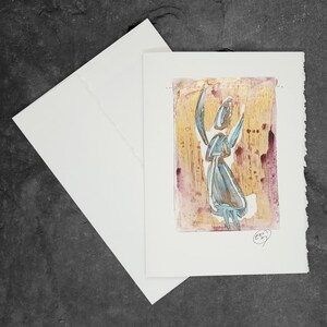 Carte de voeux peinte à la main, cadeau, petite oeuvre d'art, oeuvre d'art originale / Autonomisation des femmes