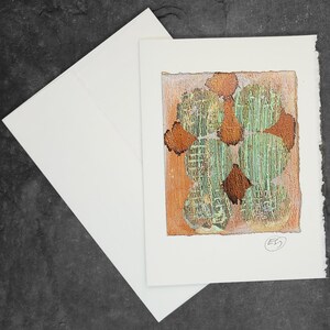 Cartão de felicitações pintado à mão, presente, pequena obra de arte, arte original / Abstrato
