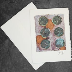 Cartão de felicitações pintado à mão, presente, pequena obra de arte, arte original / Abstrato
