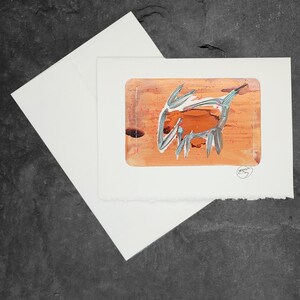 Carte de voeux peinte à la main, cadeau, petite oeuvre d'art, oeuvre d'art originale