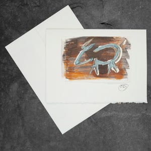 Carte de voeux peinte à la main, cadeau, petite oeuvre d'art, oeuvre d'art originale