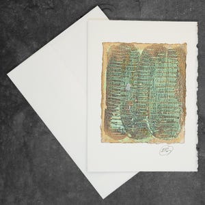 Cartão de felicitações pintado à mão, presente, pequena obra de arte, arte original / Abstrato