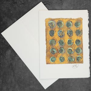 Cartão de felicitações pintado à mão, presente, pequena obra de arte, arte original / Abstrato