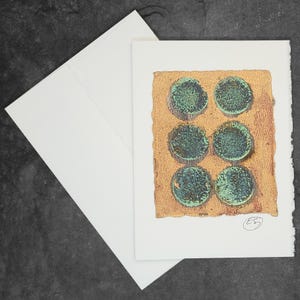 Cartão de felicitações pintado à mão, presente, pequena obra de arte, arte original / Abstrato