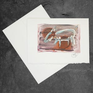 Carte de voeux peinte à la main, cadeau, petite oeuvre d'art, oeuvre d'art originale
