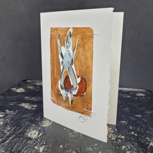Cartão de felicitações pintado à mão, presente, pequena obra de arte, arte original / Empoderamento feminino
