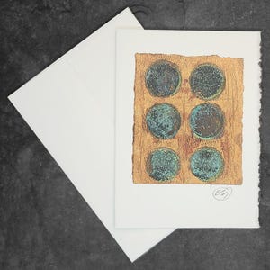 Cartão de felicitações pintado à mão, presente, pequena obra de arte, arte original / Abstrato
