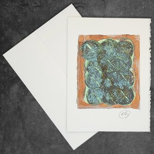Cartão de felicitações pintado à mão, presente, pequena obra de arte, arte original / Abstrato