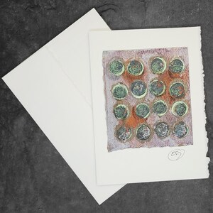 Cartão de felicitações pintado à mão, presente, pequena obra de arte, arte original / Abstrato