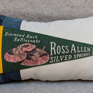 Pennant Pillow American Roadtrip Pennant Pillow Ross Allen&#39;s, Silver Springs, Florida Decorative pillow
