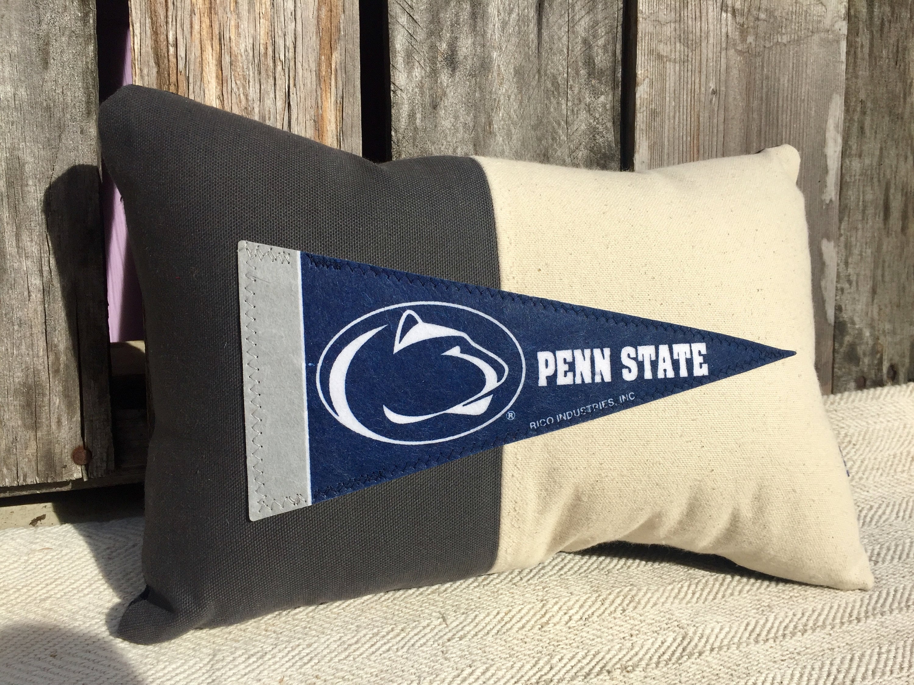 American Roadtrip Pennant Pillow Penn State Decorative Etsy