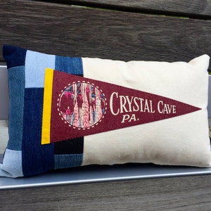 Pennant Pillow American Roadtrip Pennant Pillow, Crystal Cave, Pennsylvania - Decorative Pillow