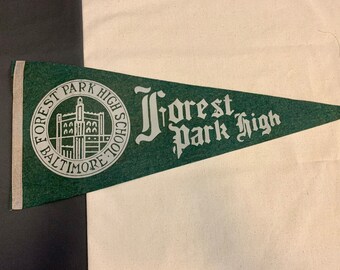 Pennant Pillow American Roadtrip Pennant Pillow, Vintage Forest Park High School Baltimore Maryland - Pillow or Pennant