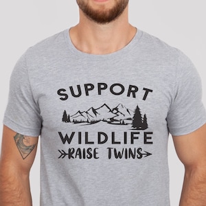 Mens Twin Dad Shirt Papa Bear Two Cubs Tshirt Father'S Day Gift – Teezou  Store