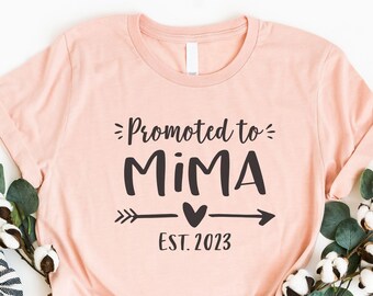 Promoted To Mima Est 2023, Mothers Day Gift, Pregnancy Announce, Baby Announcement, Mima Shirt, Mima Gift, New Grandma Gift, Grandma To Be