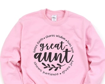 Great Aunt Gift, Great Aunt Sweatshirt, Pregnancy Announcement, Great Aunt Christmas Gift, Mothers Day Gift For Great-Aunt