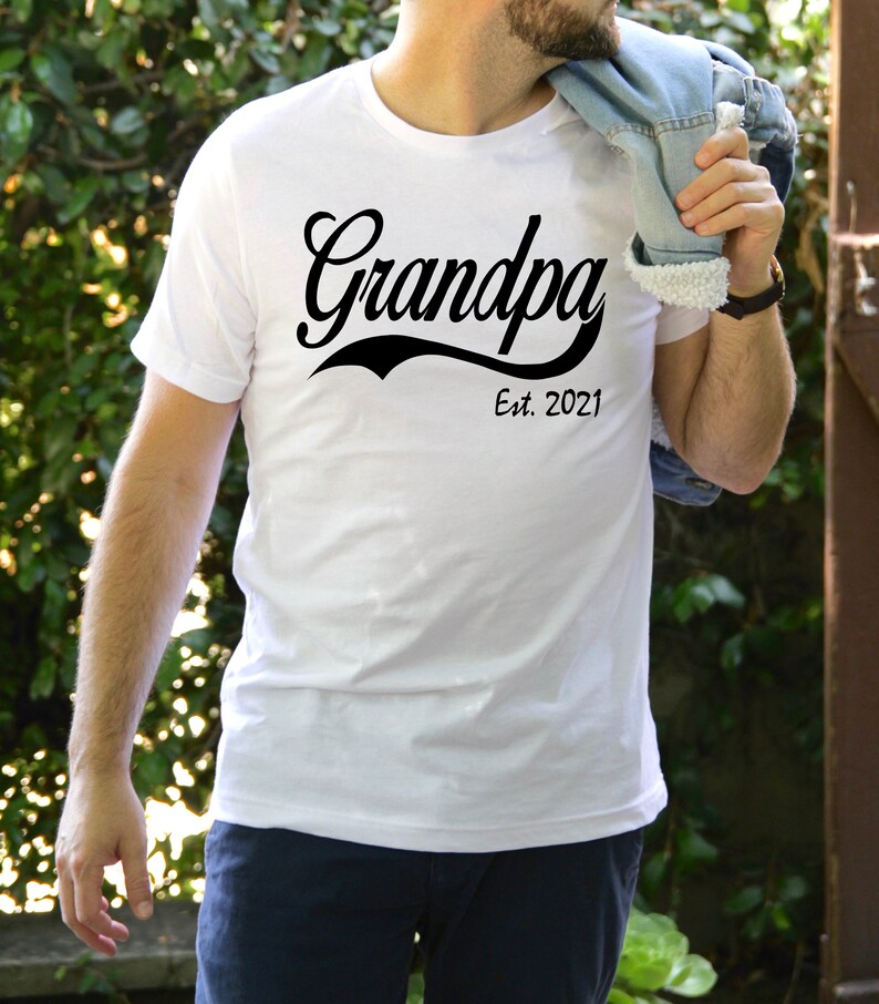Grandpa Est 2021 Custom Shirt For Grandpa Pregnancy | Etsy