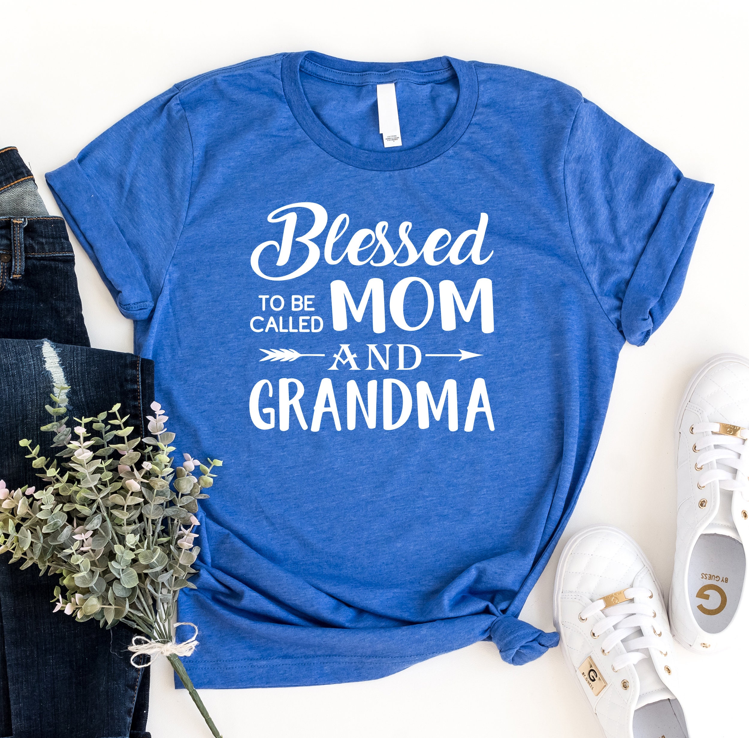 Grandma Shirt Reveal to Grandma New Grandma Shirt Blessed | Etsy