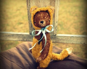 PDF Epattern for 9 inch Handmade Artist Teddy Bear in Fox's pants and cap by Sasha Pokrass