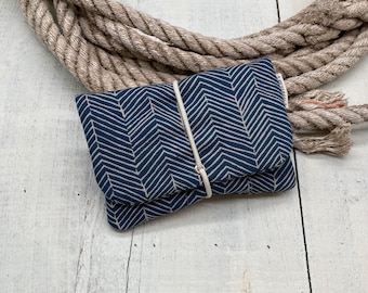 Tobacco pouch “HERRINGBONE” blue
