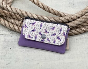Small wallet “BIRDS” purple