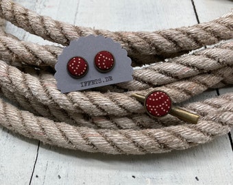 Jewellery set “DOTS” red earrings+hair clip