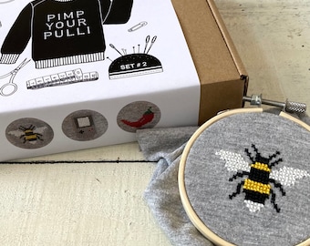 Cross stitch kit DIY “pimp your sweater” set #2