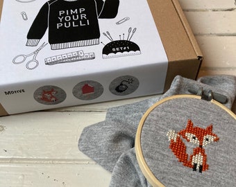 Kit point de croix DIY « pimp ton pull » set #1